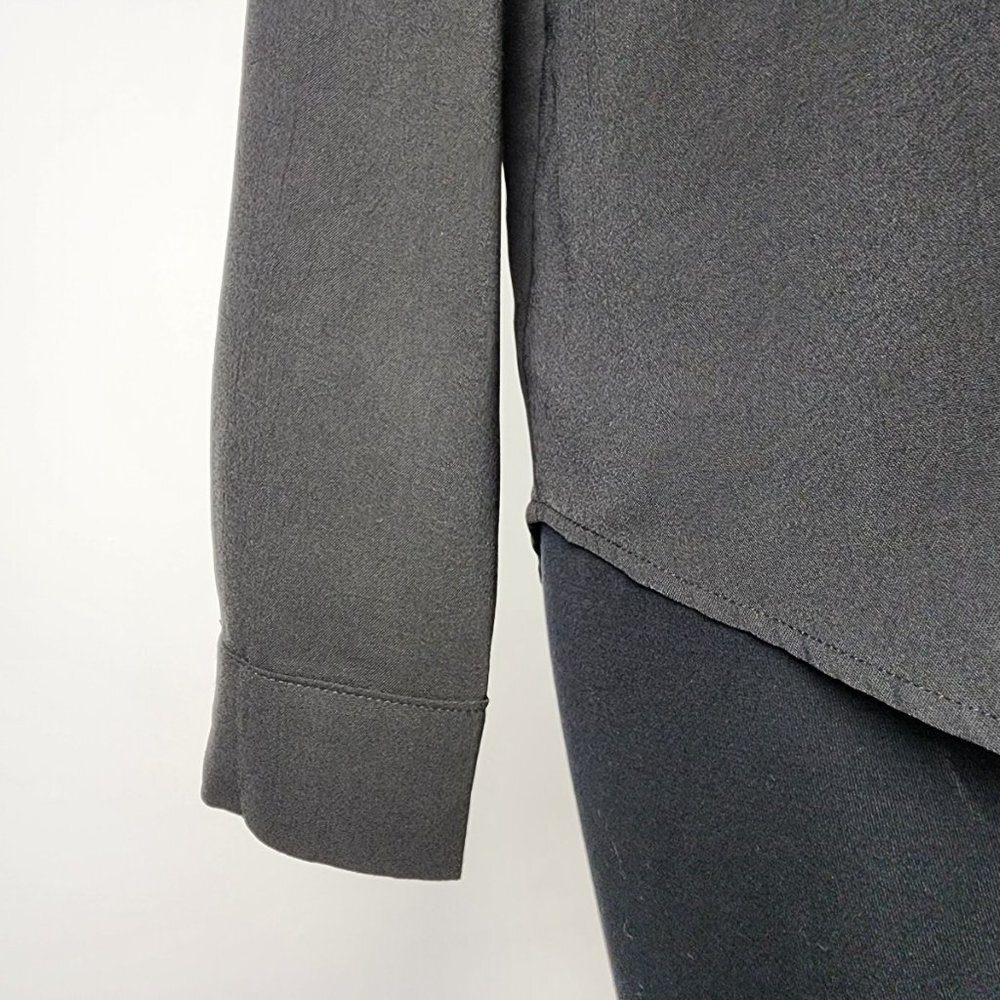Have Black Pleated Button Up Long Sleeves Top Size L - Picture 4 of 9